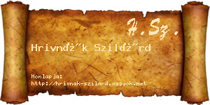 Hrivnák Szilárd névjegykártya